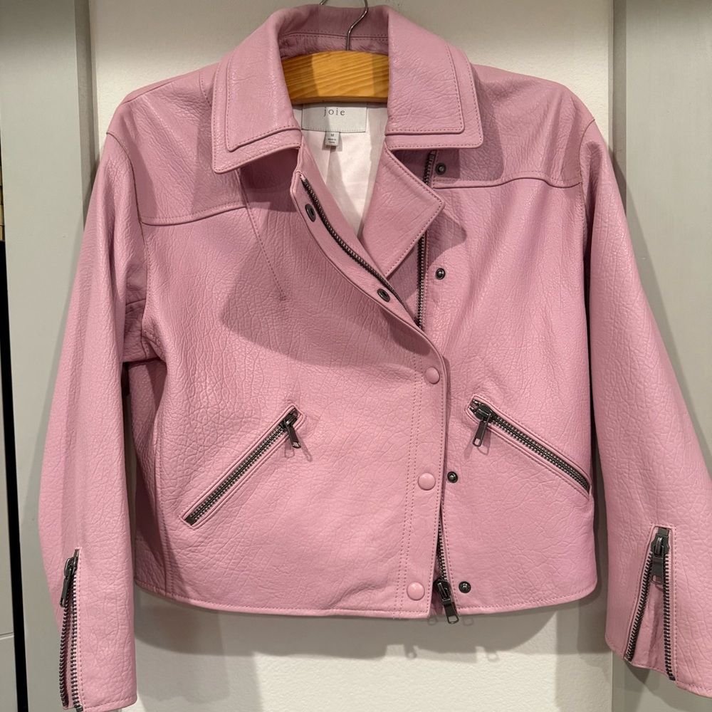 Joie pink lamb leather jacket